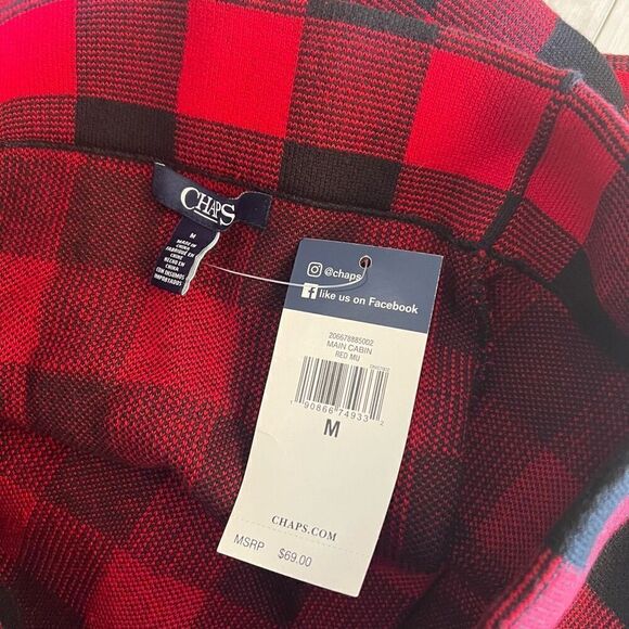 Chaps Skirt Womens Medium Red Buffalo Plaid Pull On Knee Length Classic Preppy - Picture 5 of 6